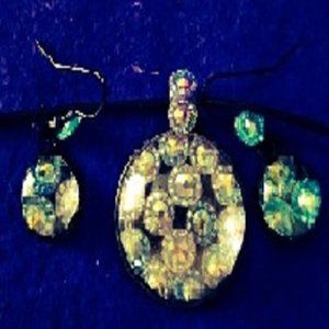 BLUE GLASS COVERED STARBURST SET